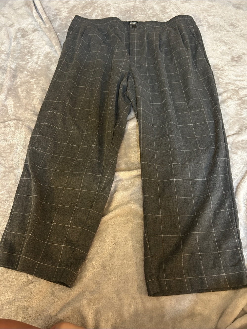 Madewell plaid flannel track trousers
